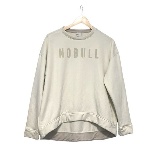 NOBULL Cream Crew Fleece Lined Sweatshirt Sz Large - Picture 2 of 12